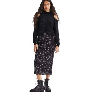 Divided Black Sequin Embellished Maxi Skirt